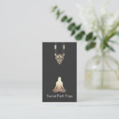Elegante Yoga Meditation Pose Business Card Visitenkarte (Stehend Vorderseite)