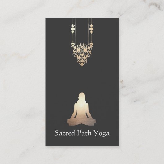 Elegante Yoga Meditation Pose Business Card Visitenkarte (Vorderseite)