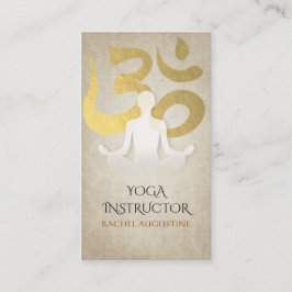 Elegante Yoga Meditation Pose Gold Foil Om Symbol Visitenkarte