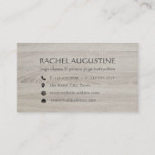 Elegante Yoga Meditation Pose Holz Om Symbol Visitenkarte (Rückseite)