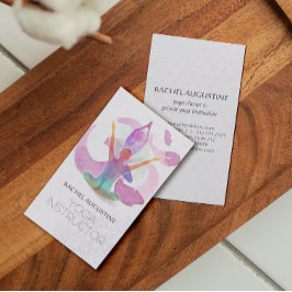 Elegante Yoga Meditation Pose Om Symbol Wasserfarb Visitenkarte