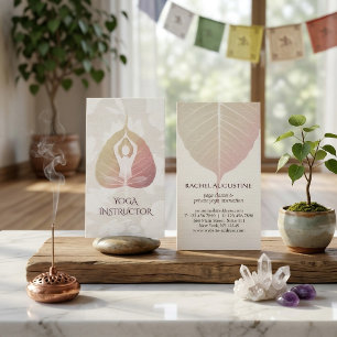 Elegante Yoga Meditation Postings mit Bodhi Leaf Visitenkarte