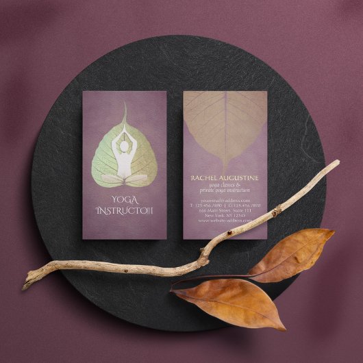 Elegante Yoga Meditation Postings mit Bodhi Leaf Visitenkarte