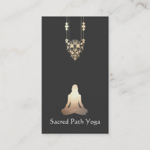 Elegante Yoga-Meditationspose Geschäfts Karte