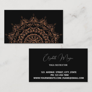 Elegante Yoga-Visitenkarte in Schwarz und Gold Visitenkarte