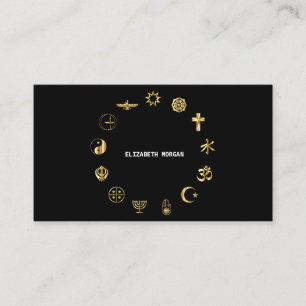 Elegante Yoga-Visitenkarte in Schwarz und Gold Visitenkarte