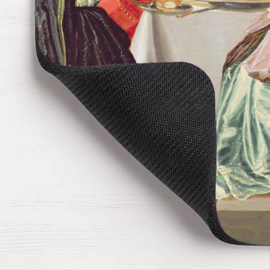 Elegante Zahlen, die an einem Tisch genießen Mousepad (Ecke)