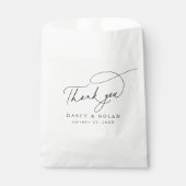 Elegante Zarge Schwarz-Weiß-Gastgeschenk Hochzeit- Geschenktütchen (Vorderseite)