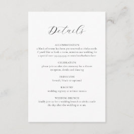 Elegante zarte Bläserkalligraphie - Hochzeitsdetai Begleitkarte