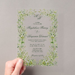 Elegante zarte Grünpflanzen Botanischer Garten Hoc Acryleinladungen