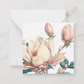 elegante, zarte Magnolia Blume Mitteilungskarte (Rückseite)