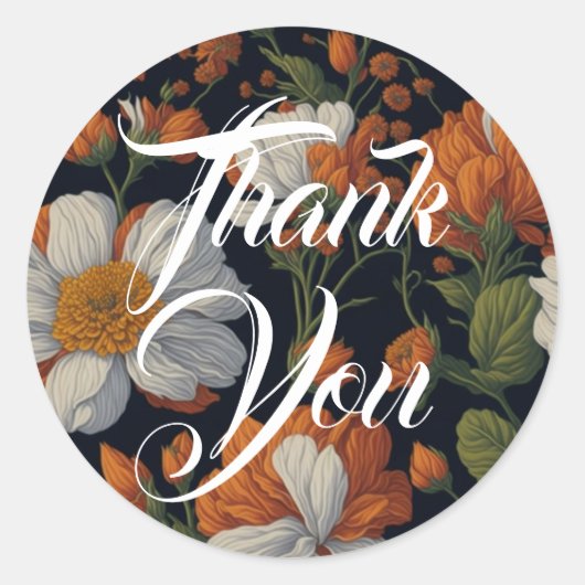 Elegante, zarte, orangefarbene Blume Runder Aufkleber (Vorderseite)