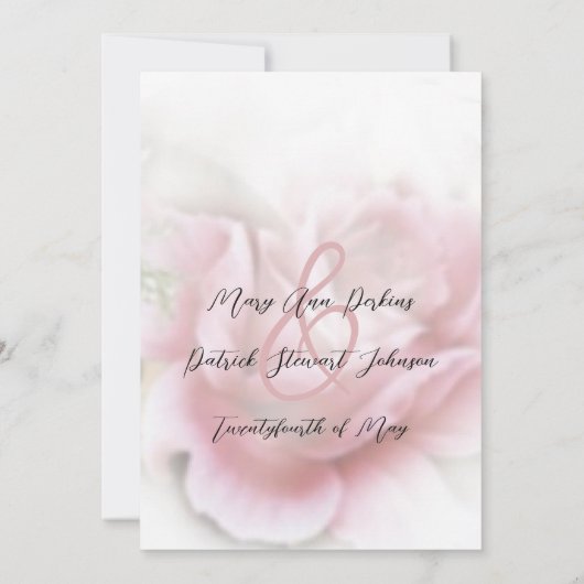 Elegante, zarte schattige Rose Hochzeit Einladung (Rückseite)