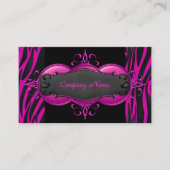 Elegante Zebra Hot Pink Black Boutique Card Visitenkarte (Vorderseite)
