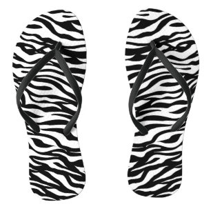 Elegante Zebra Muster Schwarz-Weiß Flip Flops Badesandalen