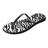 Elegante Zebra Muster Schwarz-Weiß Flip Flops Badesandalen (Schrägansicht)