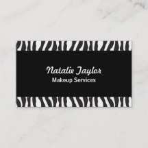 Elegante Zebra Print Makeup Artist Business Cards