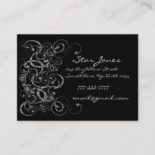 Elegante Zebra Swirl Business Card - Visitenkarte (Vorderseite)