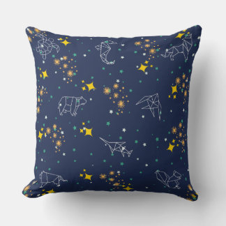 Elegante Zeichnung Tiere blauer Himmel Kinder Kissen