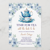 Elegante Zeit für Tee-Brautparty Einladung (Vorne/Hinten)