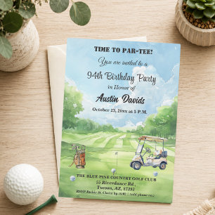 Elegante Zeit zum Par-Tee 94. Golf-Geburtstagsfeie Einladung
