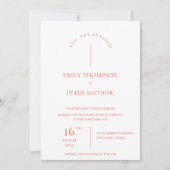 Elegante Zeitgenössische Terracotta Minimalistisch Einladung (Vorderseite)