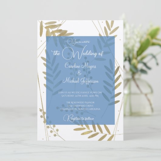 Elegante zeitlose Akzente aus weichem Gold Einladung (Stehend Vorderseite)