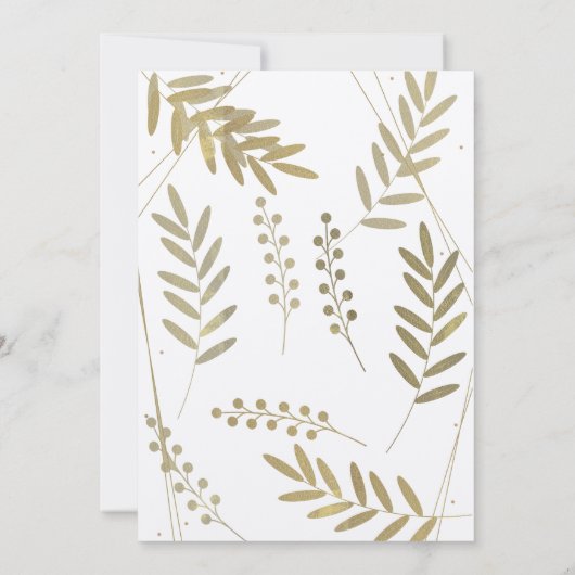 Elegante zeitlose Akzente aus weichem Gold Einladung (Rückseite)