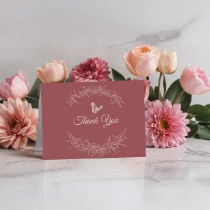 Elegante zeitlose Rose Mauve falten Dankeschön Kar Dankeskarte