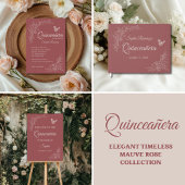 Elegante zeitlose Rose Mauve Quinceañera Gefälligu Geschenkanhänger