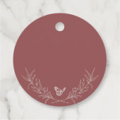 Elegante zeitlose Rose Mauve Quinceañera Gefälligu Geschenkanhänger (Rückseite)