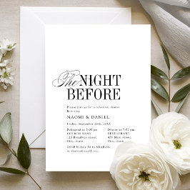Elegante zeitlose Typografie Die Nacht vor der Hoc Einladung