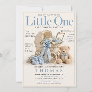 Elegante Zeitschrift-Cover-Junge-Baby-Party Einladung