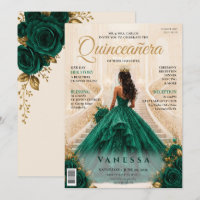 Elegante Zeitschrift-Cover Quinceanera-Einladung