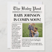 Elegante Zeitung Schwangerschaft Baby Ankündigung (Vorderseite)