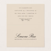 Elegante Zelt Falten Moderne Script Business Card Visitenkarten (Außenseite Aufgefaltet)