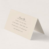 Elegante Zelt Falten Moderne Script Business Card Visitenkarten (Rückseite)
