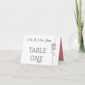 Elegante Zeltkarten der modernen Tischnummer (Rückseite)