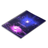 Elegante Zen Lila Crystal Lotus Blume Notizblock (Linke Seite)