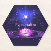 Elegante Zen Lila Crystal Lotus Blume Untersetzer (Vorderseite)