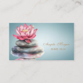 Elegante Zen Stones Blue Lotus Blume Visitenkarte (Vorderseite)