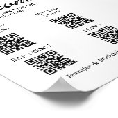 elegante Zeremonie und Sitzplakette & Bar&menu qr  Poster (Ecke)