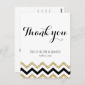 Elegante Zickzack Hochzeit Vielen Dank Postkarten  (Vorne/Hinten)