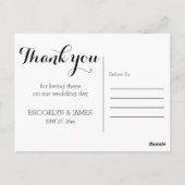 Elegante Zickzack Hochzeit Vielen Dank Postkarten (Rückseite)