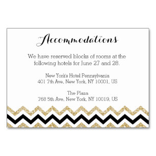 Elegante Zickzack Hochzeitskarten Tischnummer