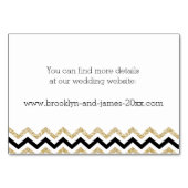 Elegante Zickzack Hochzeitskarten Tischnummer (Rückseite)