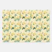 Elegante Zitronen auf Gelb Geschenkpapier Set (Vorderseite)