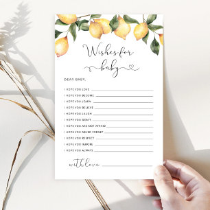 Elegante Zitronendusche für Babykarte