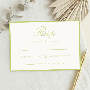 Elegante Zitrusgrüne Hochzeit im Stil des alten Ge RSVP Karte