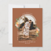 Elegante Zitrusplantage | Boho Save the Date (Vorderseite)